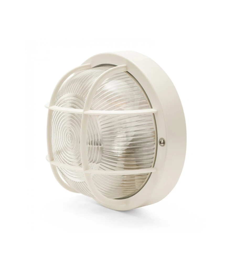 APPLIQUE BIANCA TONDA IN PLASTICA E VETRO E27, 60W