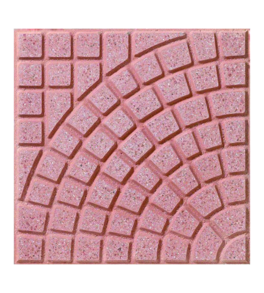 PIASTRA DA ESTERNO CON DECORO VENTAGLIO ROSA, 40X40X3,5CM
