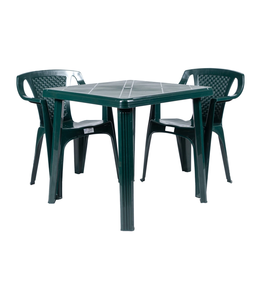 TAVOLO DA ESTERNO "RODI" IN POLIPROPILENE VERDE 75X75X73 CM