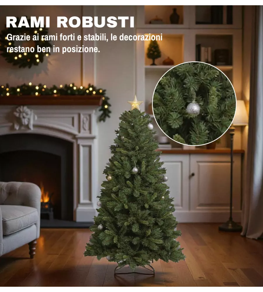 ALBERO DI NATALE ARTIFICIALE XMAS JOY "TIFFANY" VERDE 150 CM