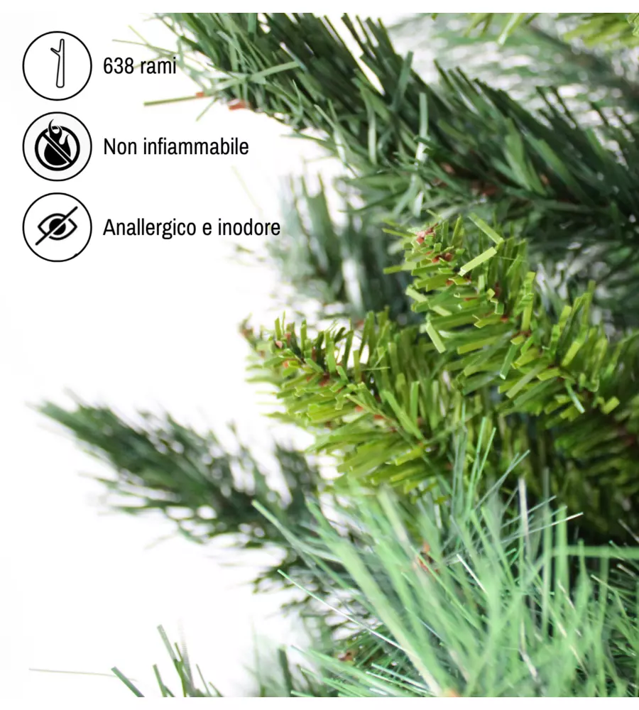 ALBERO DI NATALE ARTIFICIALE XMAS JOY "TIFFANY" VERDE 180 CM