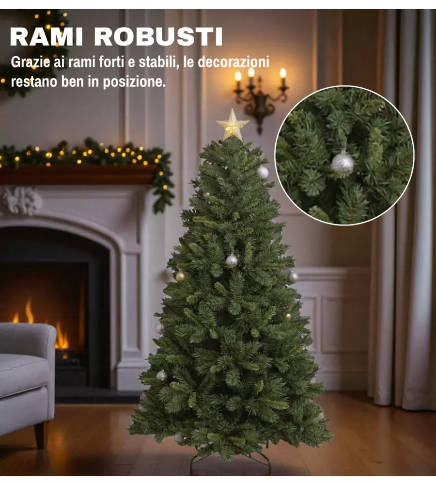 ALBERO DI NATALE ARTIFICIALE XMAS JOY "TIFFANY" VERDE 180 CM