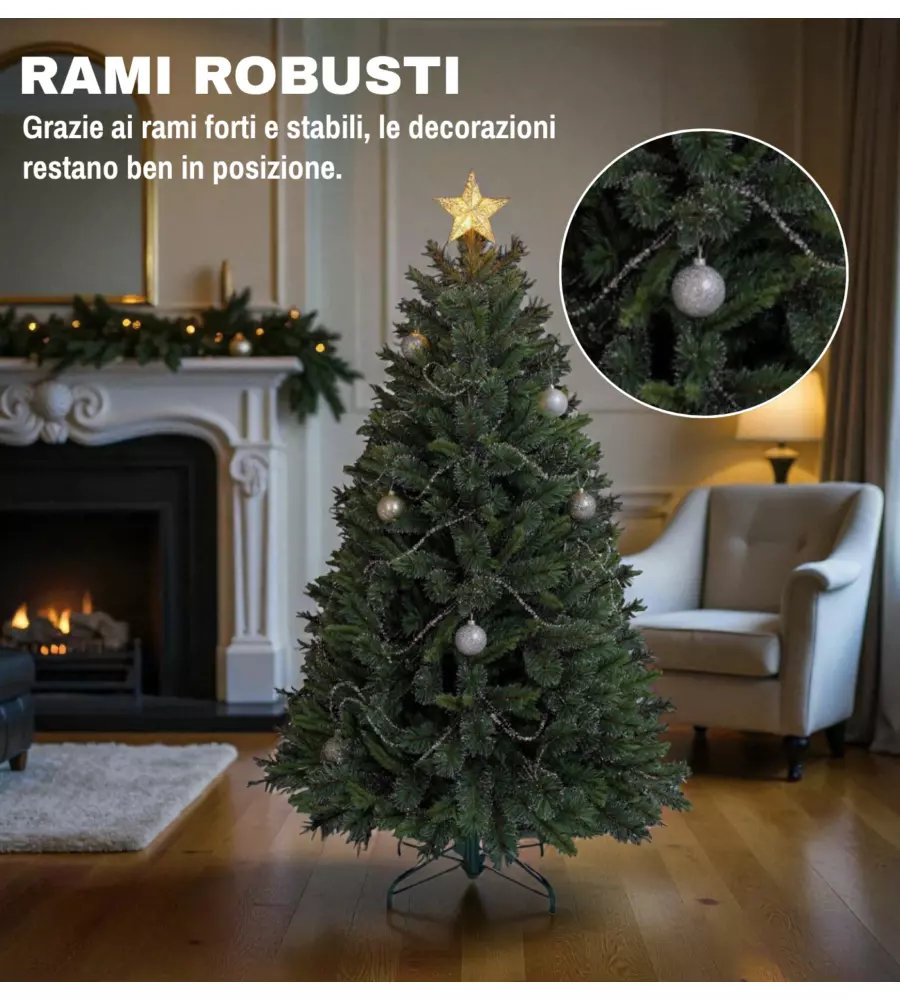 ALBERO DI NATALE ARTIFICIALE XMAS JOY "GLISTEN" VERDE 180 CM