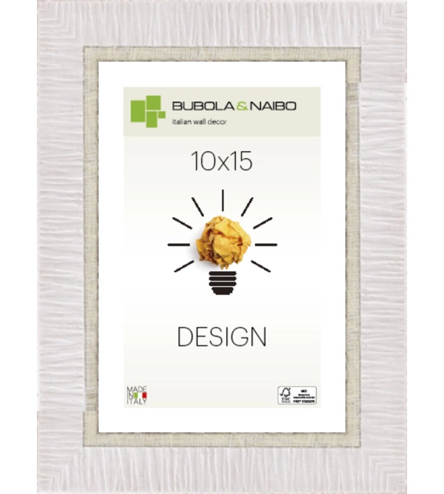 CORNICE IN LEGNO COLORE BIANCO "LELA" - 10 x 15 CM