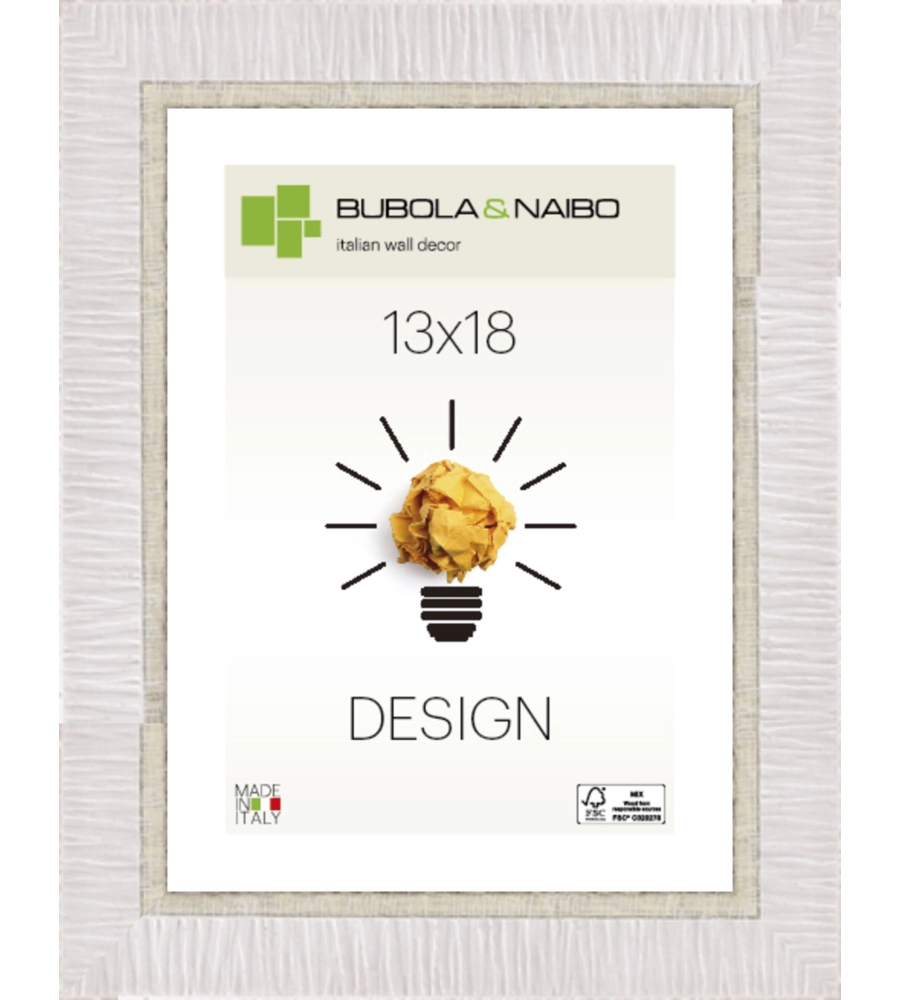 CORNICE IN LEGNO COLORE BIANCO "LELA" - 13 x 18 CM