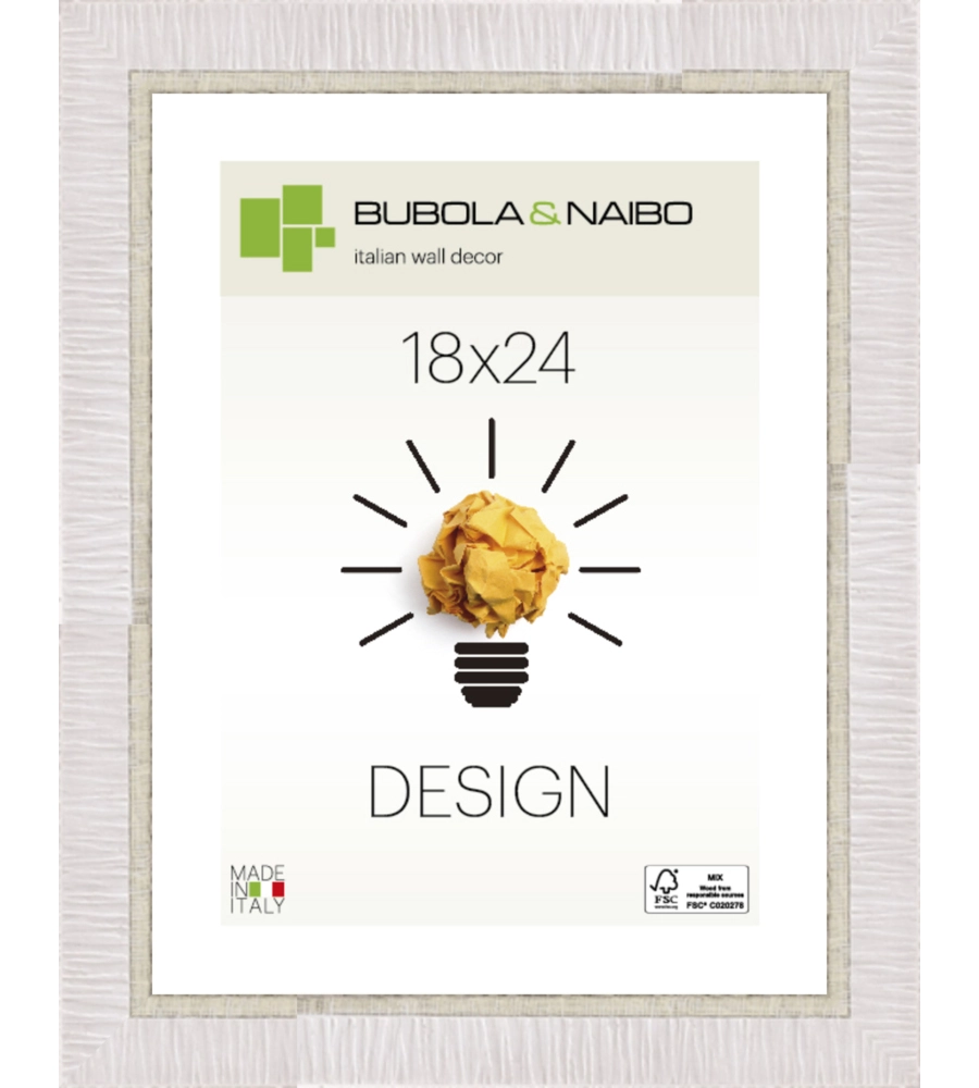 CORNICE IN LEGNO COLORE BIANCO "LELA" - 18 x 24 CM