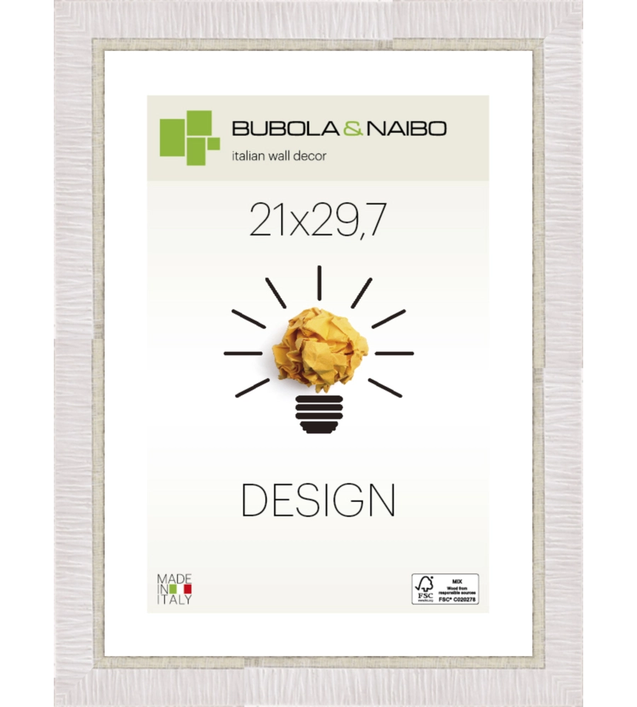 CORNICE IN LEGNO COLORE BIANCO "LELA" - 21 x 29,7 CM