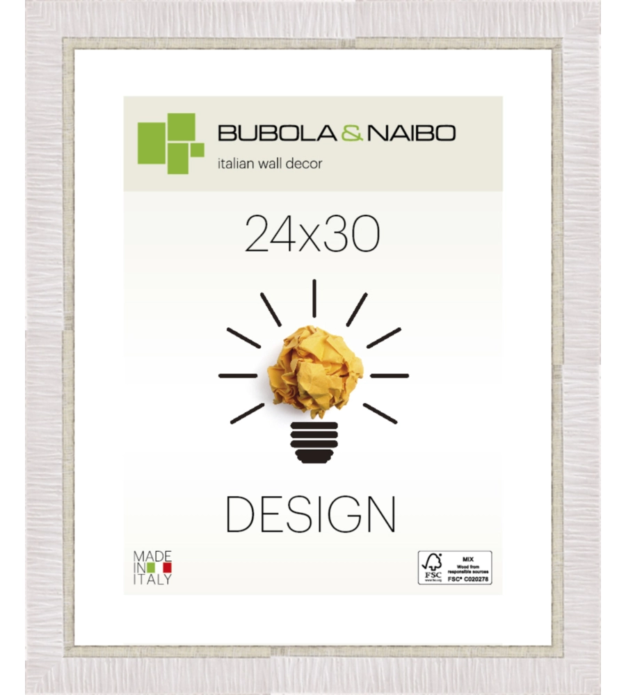 CORNICE IN LEGNO COLORE BIANCO "LELA" - 24 x 30 CM