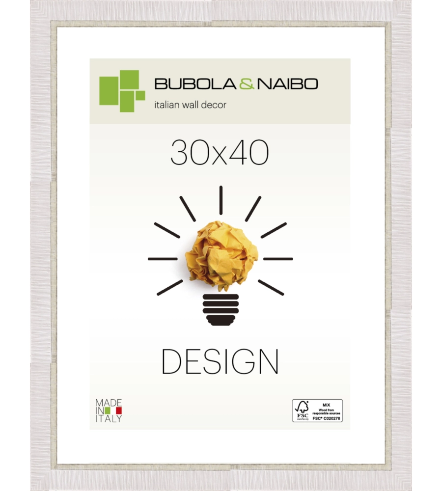 CORNICE IN LEGNO COLORE BIANCO "LELA" - 30 x 40 CM