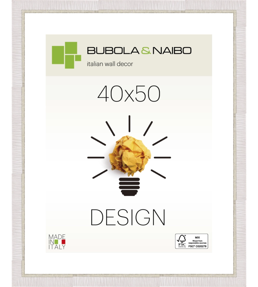 CORNICE IN LEGNO COLORE BIANCO "LELA" - 40 x 50 CM