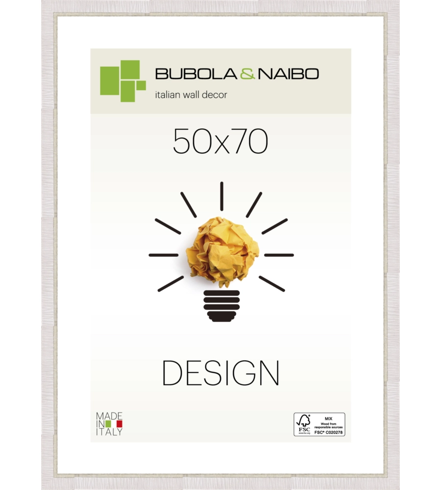 CORNICE IN LEGNO COLORE BIANCO "LELA" - 50 x 70 CM