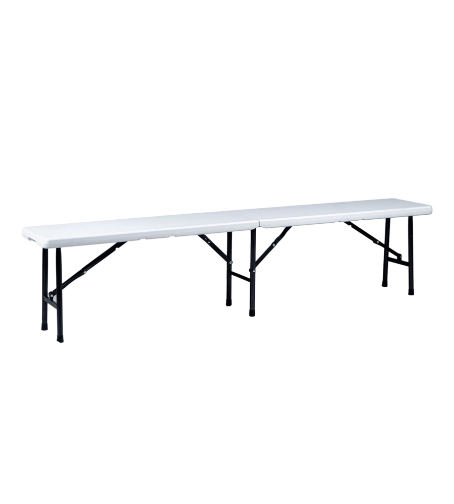 PANCA DA CAMPEGGIO PIEGHEVOLE EUROGARDEN IN POLIETILENE BIANCO 183X30X44 CM