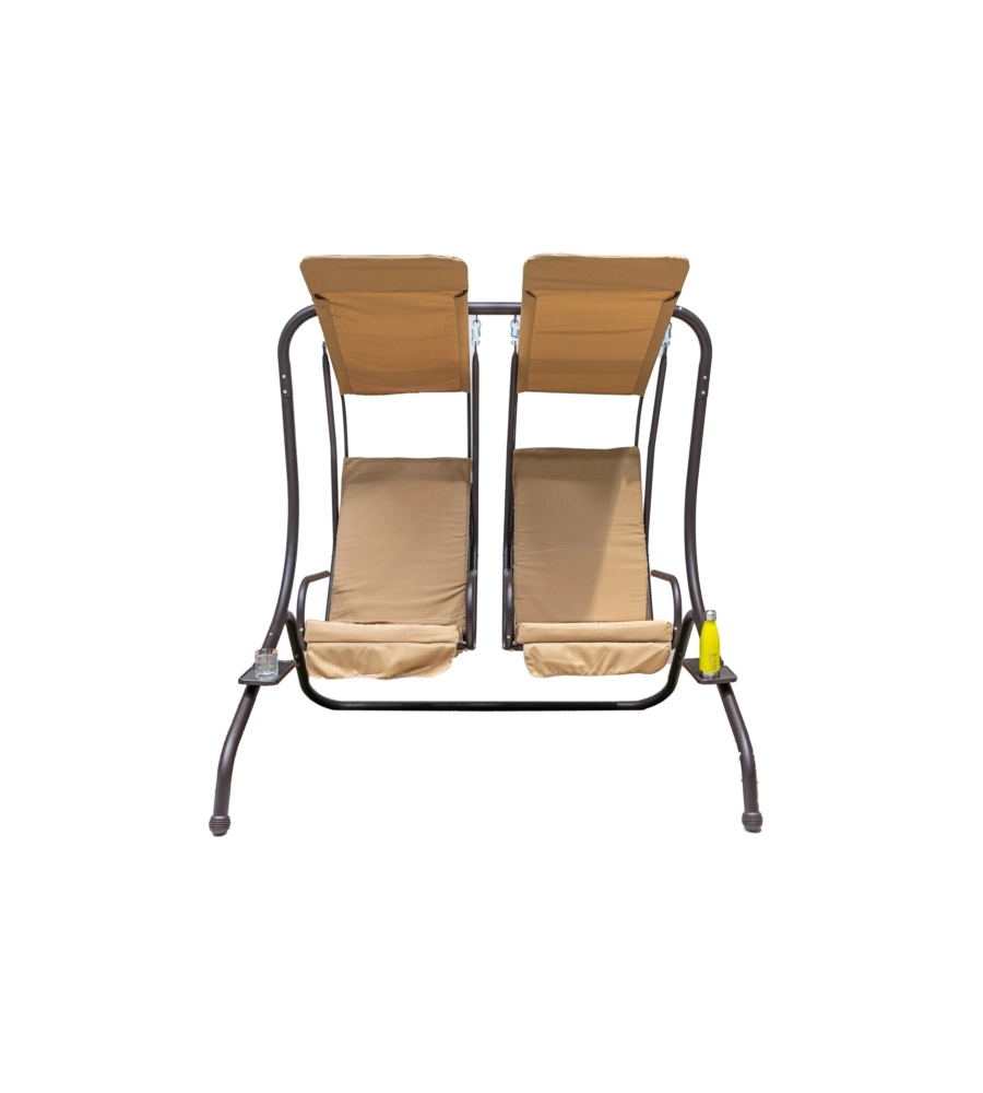DONDOLO DA ESTERNO A 2 POSTI EUROGARDEN "SWING" IN METALLO TORTORA 170X132X170 CM
