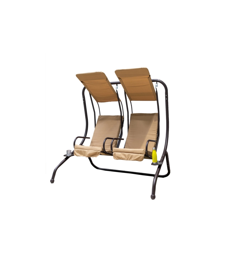 DONDOLO DA ESTERNO A 2 POSTI EUROGARDEN "SWING" IN METALLO TORTORA 170X132X170 CM