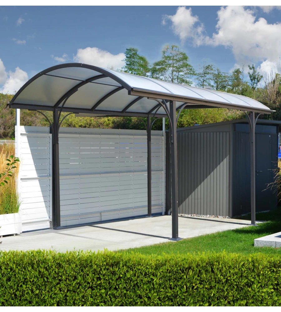 CARPORT AUTO IN ALLUMINIO E POLICARBONATO EUROGARDEN 1 POSTO 4,85x3,00x2,53 M