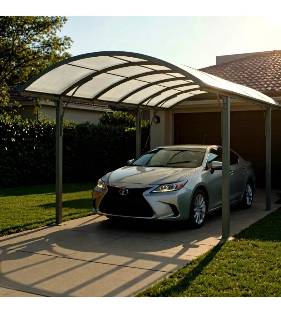 CARPORT AUTO IN ALLUMINIO E POLICARBONATO EUROGARDEN 1 POSTO 4,85x3,00x2,53 M