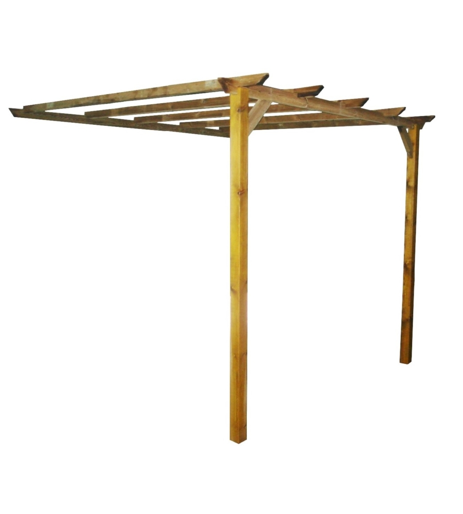 PERGOLA DA GIARDINO ADOSSATA IN LEGNO, 280X300 CM.