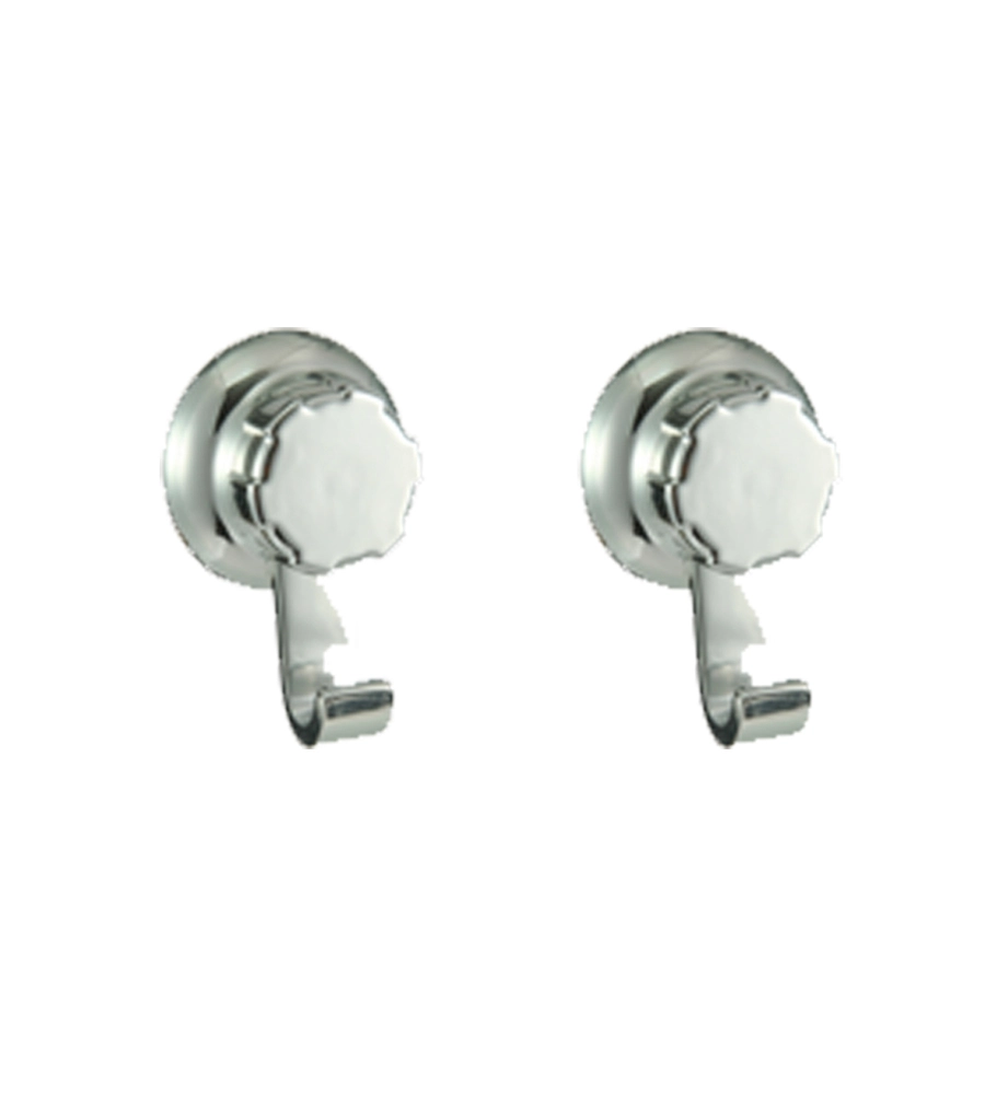 BESTLOCK SET 2 GANCI CROMATI CON FISSAGGIO A VENTOSA.