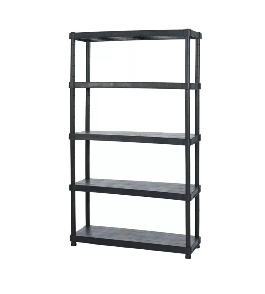 SCAFFALE 5 RIPIANI IN POLIPROPILENE "TITANO" NERO 120X40X188 CM