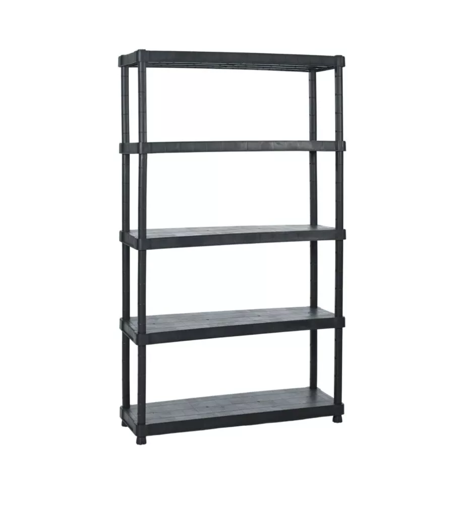 SCAFFALE 5 RIPIANI IN POLIPROPILENE "TITANO" NERO 120X40X188 CM