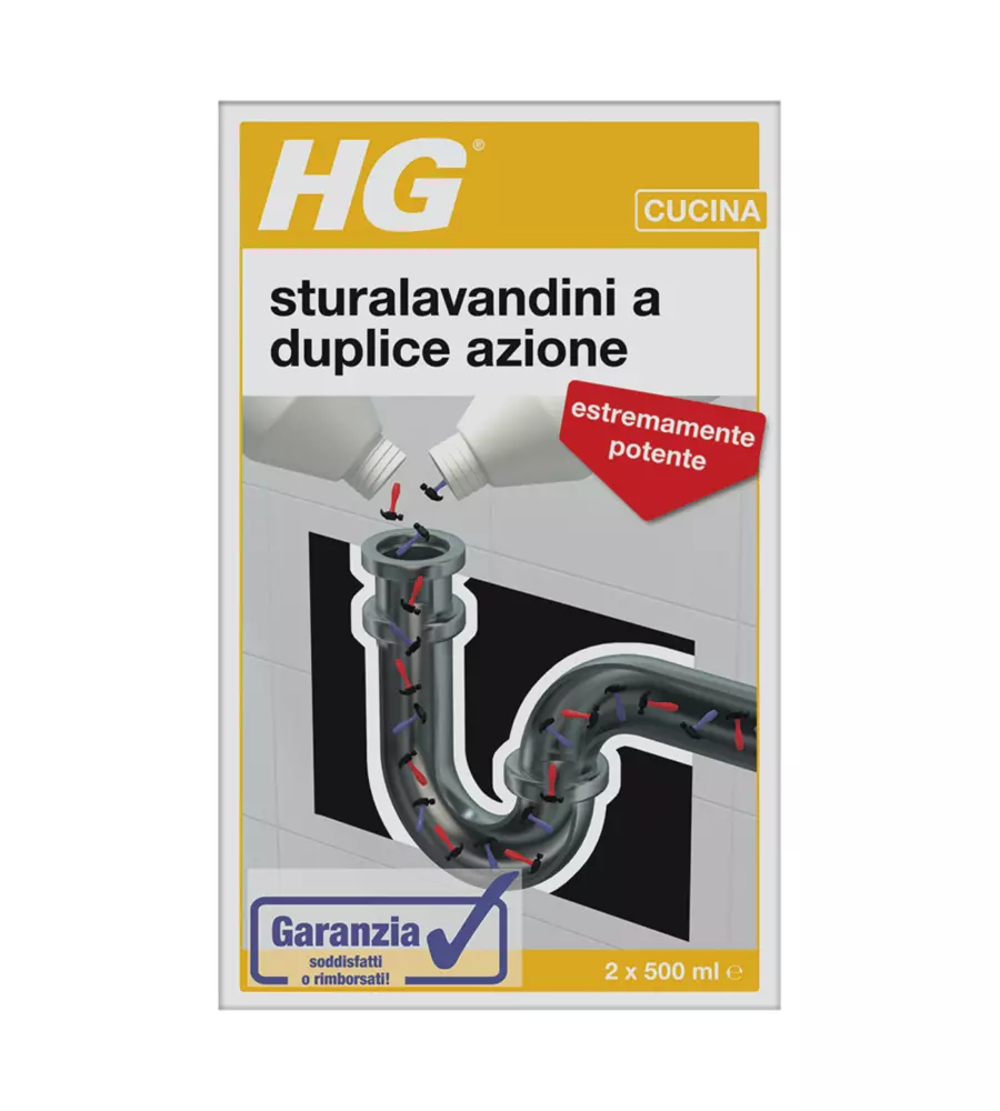 DISGORGANTE STURALAVANDINI A DUPLICE AZIONE, 2X500 ML