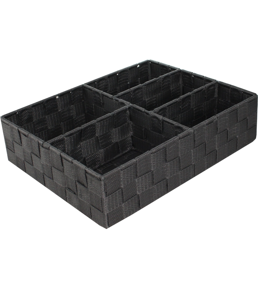 CESTO 5 SCOMPARTI GRIGIO 32X25X8