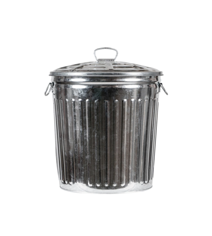 BIDONE ZINCATO 35 L CON COPERCHIO INOSSIDABILE
