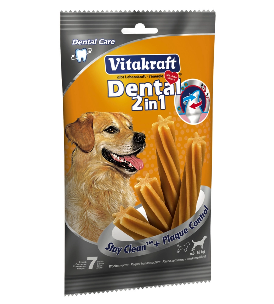 "DENTAL 2 IN 1" MEDIUM, SNACK DA ROSICCHIARE 7 PEZZI- VITAKRAFT.