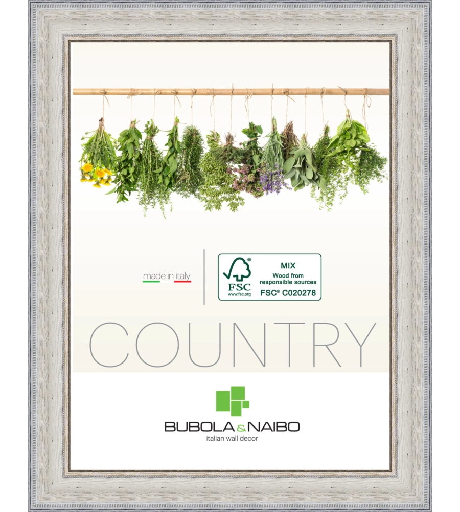 CORNICE IN LEGNO COLORE BIANCO "FABRIANO" - 30 x 40 CM