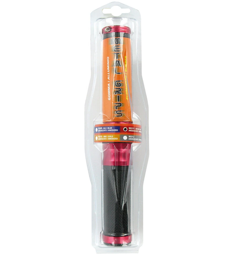 COPPIA MANOPOLE MOTO ROSSE  "METAL"  90311