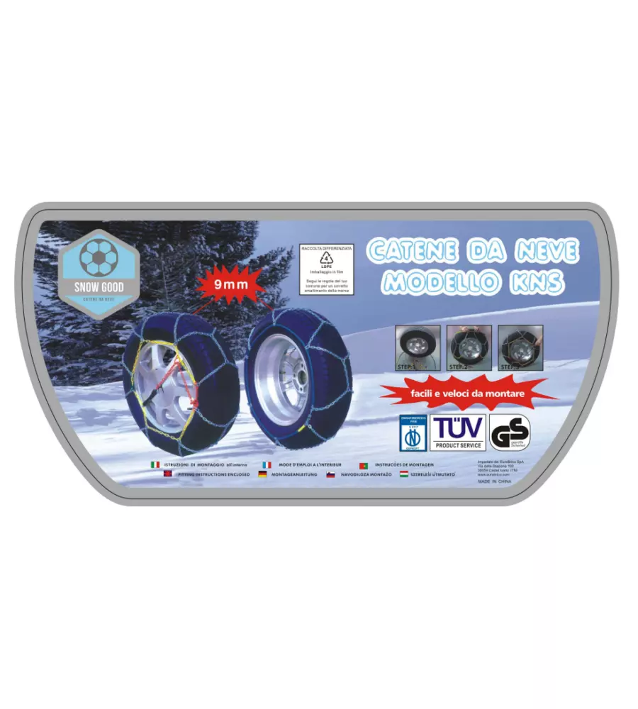 CATENE DA NEVE DA 9 MM PER AUTO - CODICE KNS90.