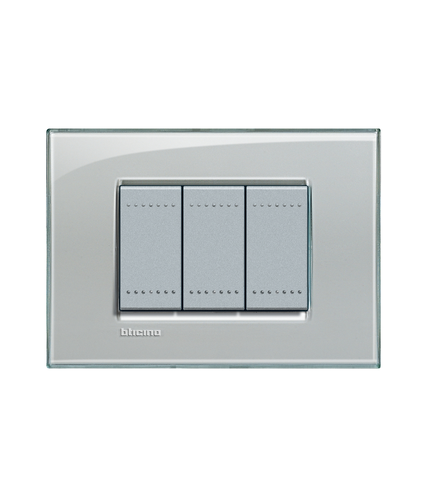 LL PLACCA 3P GRIGIO GHIACCIO - BTICINO.