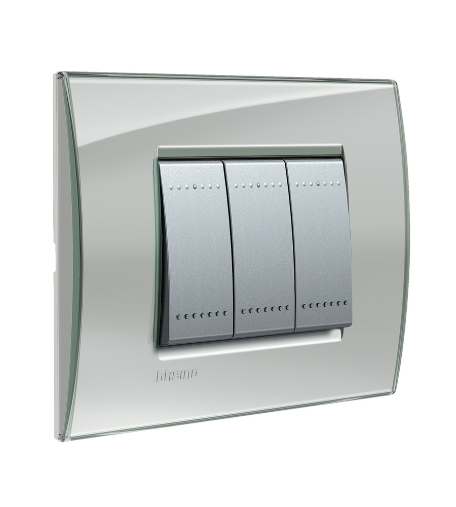 LL PLACCA 3P GRIGIO GHIACCIO - BTICINO.