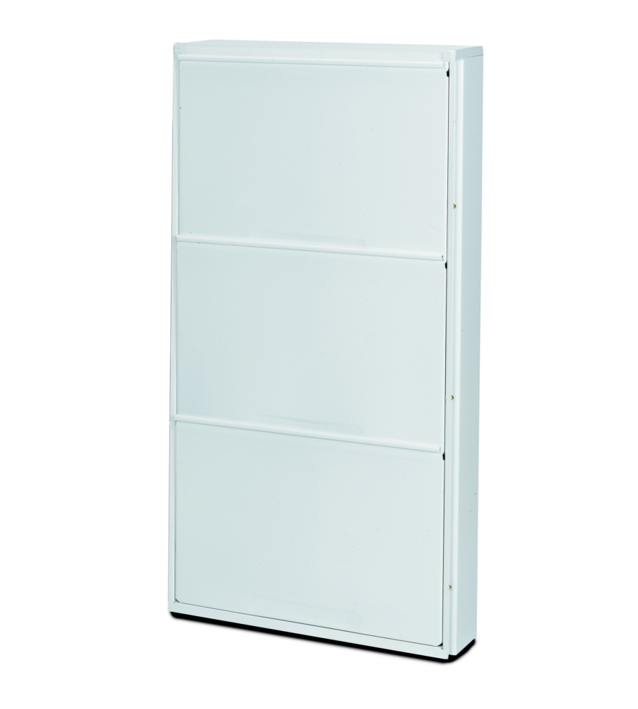 SCARPIERA IN METALLO CON 3 ANTE COLORE BIANCO 50X14X104 CM