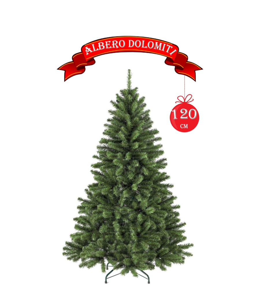 ALBERO DI NATALE "DOLOMITI" CON 224 RAMI AD AGGANCIO, 120 CM