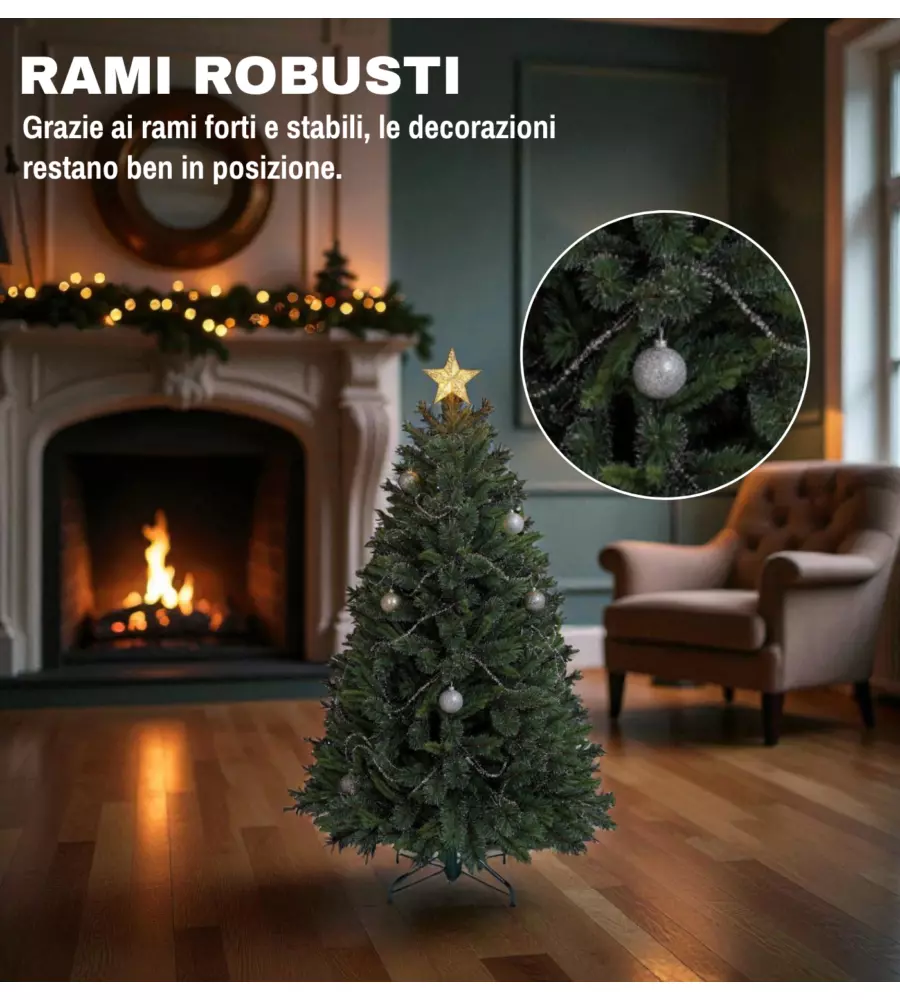 ALBERO DI NATALE ARTIFICIALE XMAS JOY "GLISTEN" VERDE 120 CM