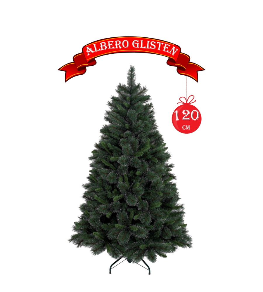 ALBERO DI NATALE "GLISTEN" CON 255 RAMI AD AGGANCIO, 120 CM