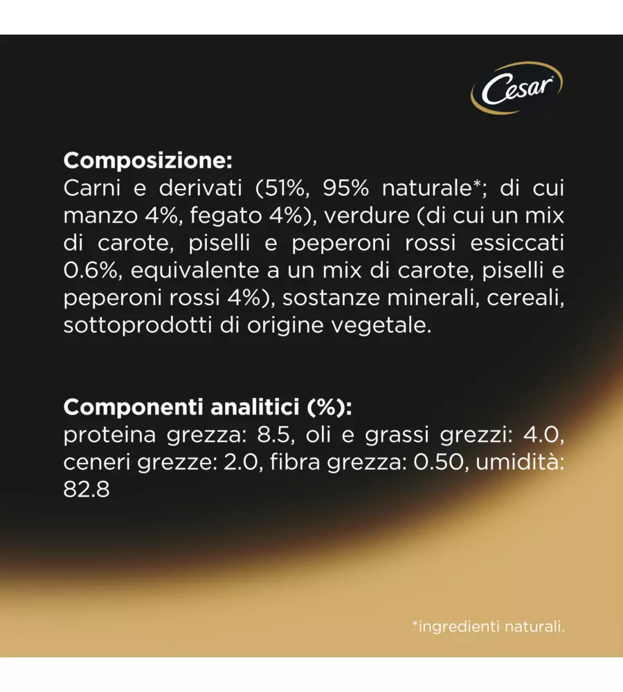 CESAR - UMIDO PER CANI MANZO E CUORE DI VERDURE 150 GR