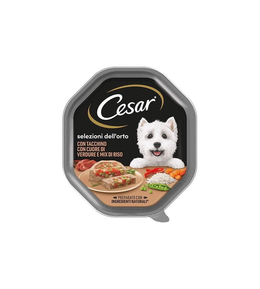 ALIMENTO UMIDO PER CANI CESAR "SELEZIONI DELL'ORTO" CON TACCHINO E CUORE DI VERDURE 150 GR