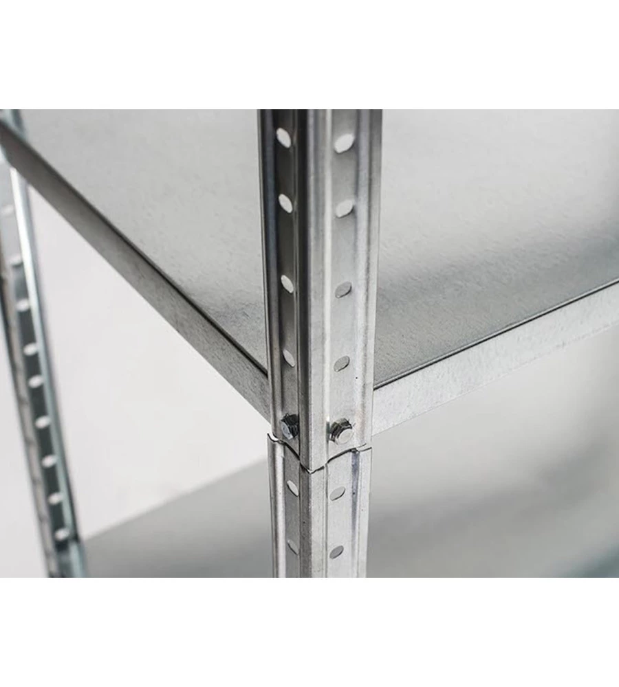 SCAFFALE IN METALLO BIANCO AD INCASTRO CON 4 RIPIANI, 75X30X145 CM -GRIMA