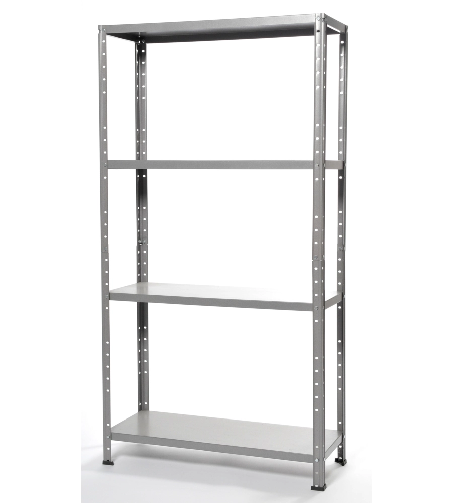 SCAFFALE IN KIT GRIMA CON 4 RIPIANI IN METALLO E PORTATA TOTALE 160 KG, 75X30X136 CM