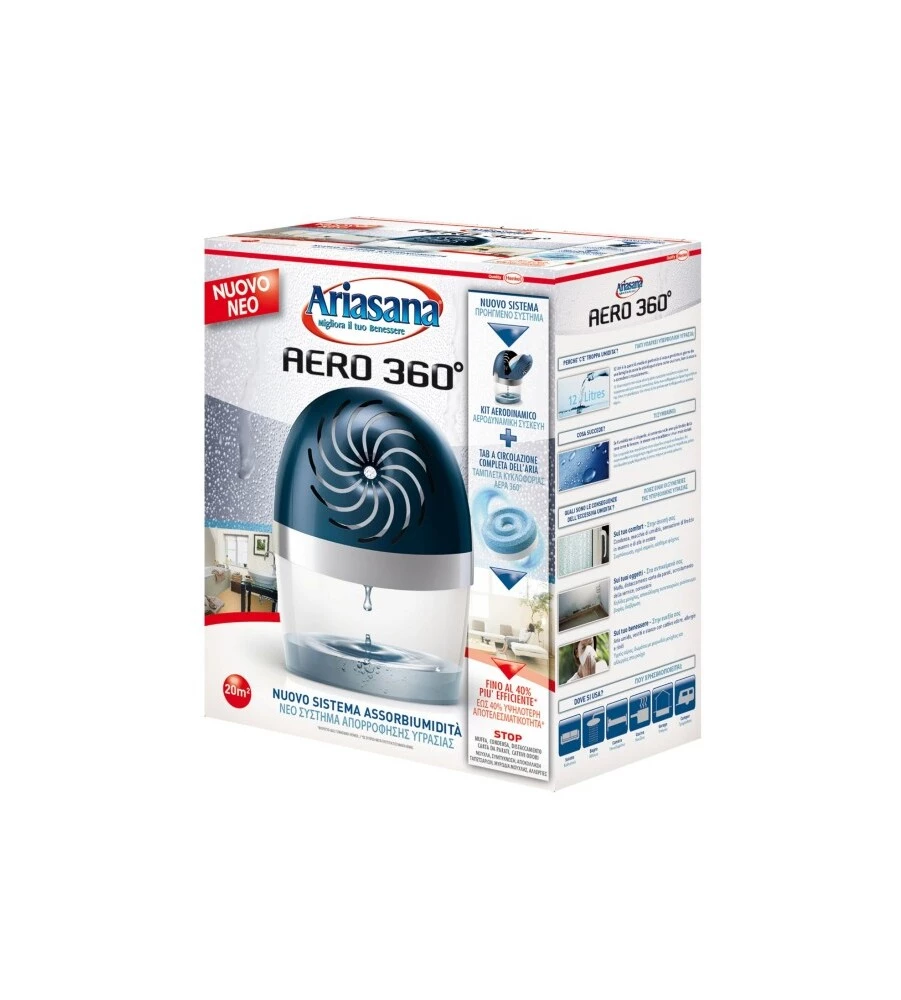 DEUMIDIFICATORE AERO 360 KIT CON RICARICA DA 450 GRAMMI - ARIASANA