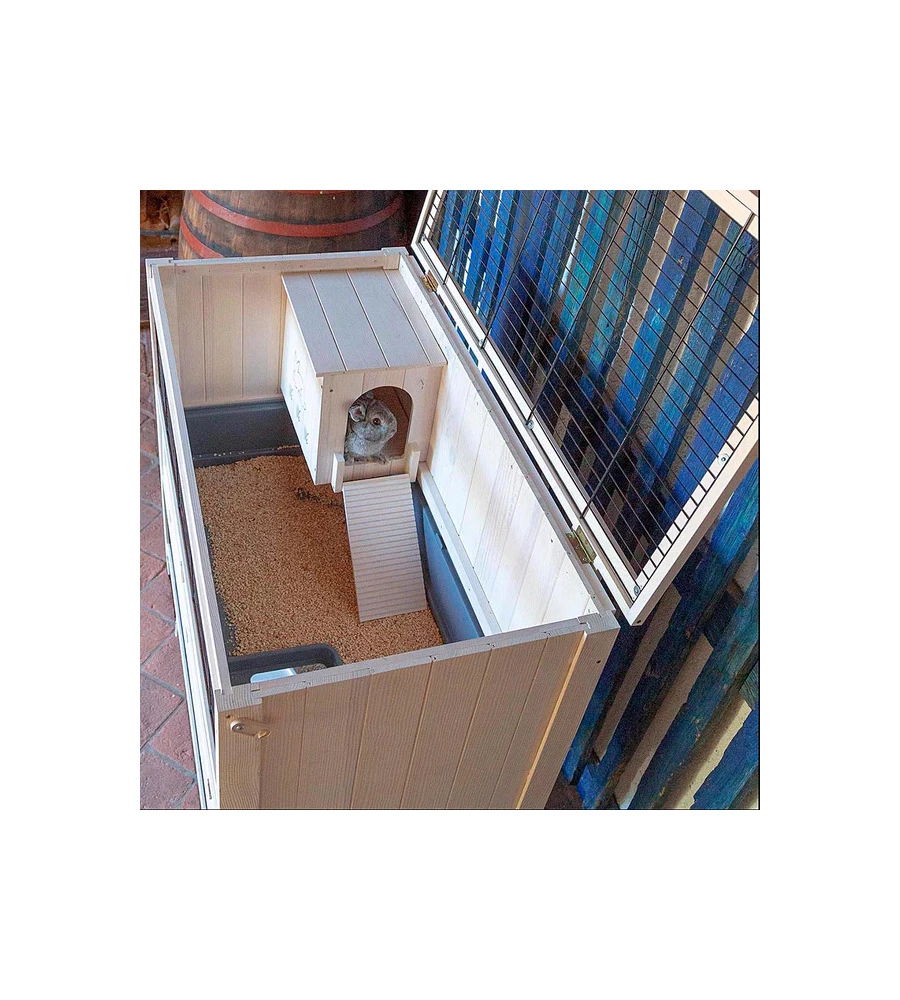 CONIGLIERA IN LEGNO "COTTAGE", 107,5X61,5X102 CM - FERPLAST