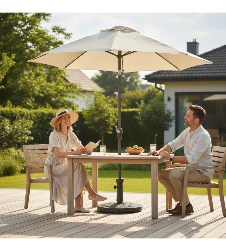 BASE PER OMBRELLONE ROTONDA EUROGARDEN IN COMPOUND GRIGIO SCURO PER PALO Ø 38 MM