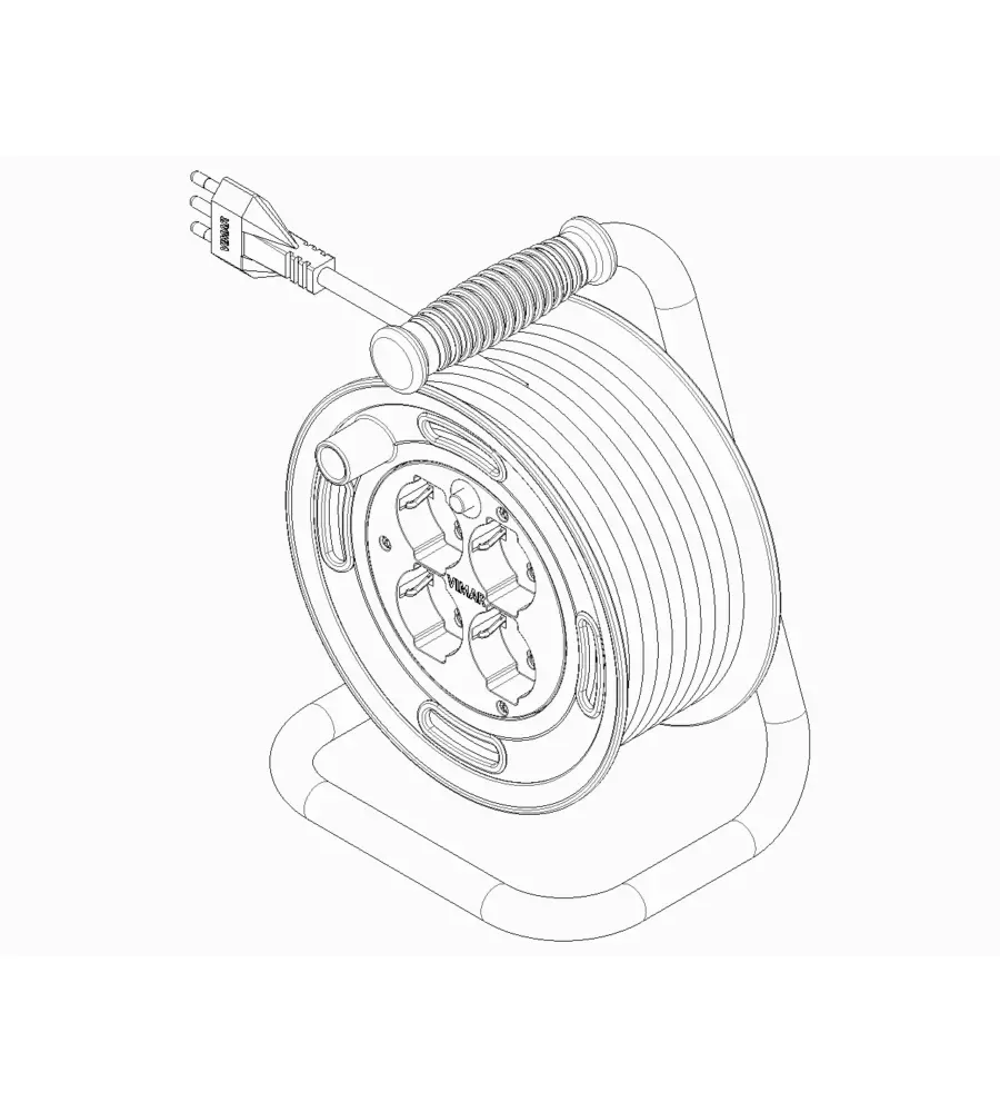 AVVOLGICAVO VIMAR 16A 4 USCITE UNIVERSALI 15 M