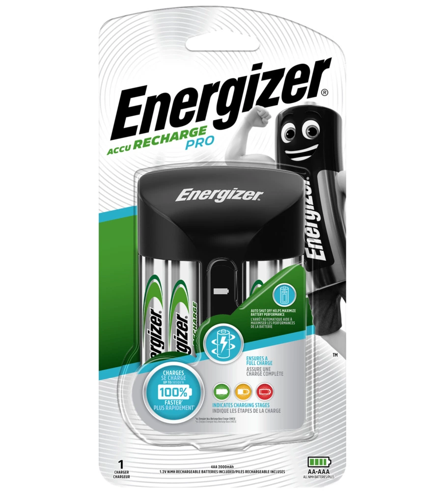 CARICABATTERIE PER BATTERIE RICARICABILI ENERGIZER "RECHARGE" AA E AAA