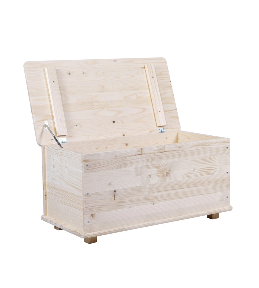BAULE PORTATUTTO IN LEGNO CON PIEDINI CON CAPACITÀ 90 LITRI, 90X45X45 CM