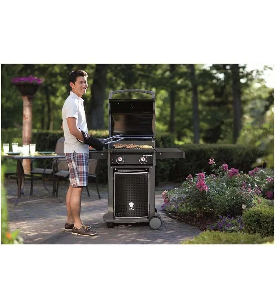 BARBECUE A GAS WEBER 2 FUOCHI SPIRIT CLASSIC E-210 NERO CON GRIGLIA IN GHISA WEBER IN OMAGGIO - 46010029