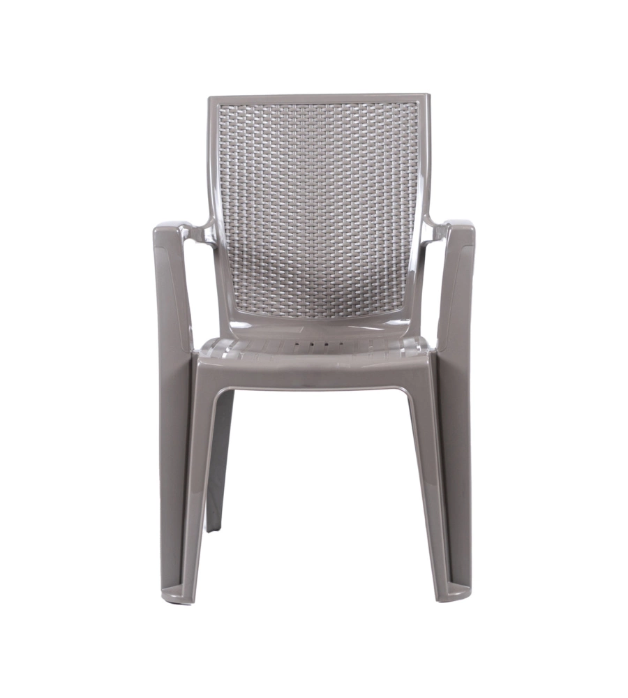 SEDIA DA ESTERNO CON SCHIENALE MEDIO "COMFORT GIAVA" IN POLIPROPILENE TAUPE 58X46X90 CM