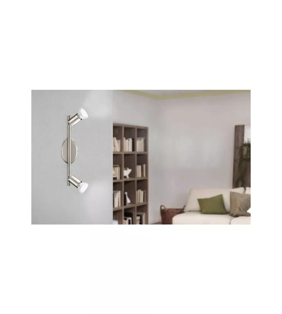 BARRA A SOFFITTO DA INTERNO EGLO "BUZZ LED" GRIGIO 2 LUCI 3000K